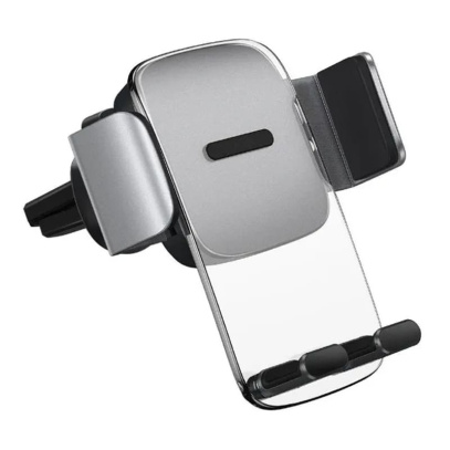 Автомобильный держатель Baseus Easy Control Clamp Car Mount Holder (Standard) For Air Outlets Silver (SUYK010112) Серебристый