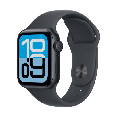 Apple Watch SE 3 (2025), 44 мм корпус из алюминия цвета «Midnight», ремешок Sport Band размера S/M цвета «Midnight»