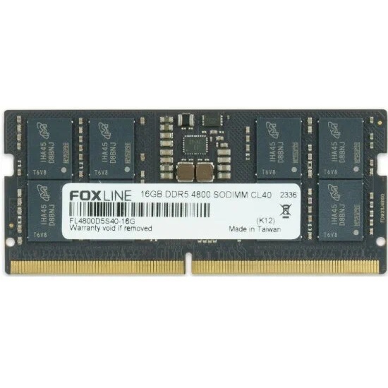Оперативная память Foxline (FL4800D5S40) 16G DDR5 16GB 4800MHz CL40 SO DIMM 1x16