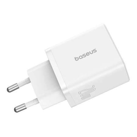 Зарядное устройство Baseus Cube Fast Charger USB-A + USB Type-C 20Вт EU Moon (P10111403213-00) Белый