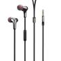 Наушники hoco. Earphones M30 Wire Control Metal Grey, серый
