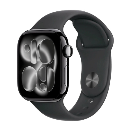 Apple Watch Series 11, 46 мм корпус из алюминия цвета «Jet Black», ремешок Sport Band размера M/L цвета «Black»