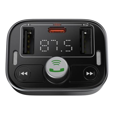 Автомобильное зарядное устройство/FM-модулятор/трансмиттер Baseus S-09 Pro Series Car FM Transmitter (C10762200113-00) Черный