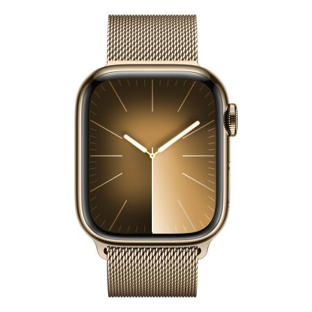Apple Watch Series 9, 41 мм корпус из нержавеющей стали «Gold», ремешок Milanese Loop цвета «Gold»