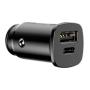 Автомобильное зарядное устройство Baseus Square Metal PPS Car Charger A+C 30W BS-C15C (CCALL-AS01) Черный
