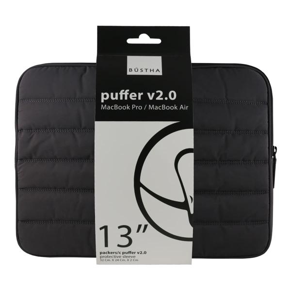 Чехол для Macbook Air/Pro 13 (18/20) Bustha Puffer Sleeve Nylo/Leather (BST755249) Asphalt