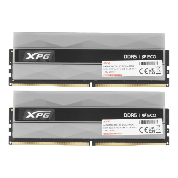 Оперативная память ADATA (AX5U8000C3816G DCLANRSG) DDR5 32GB 8000MHz CL38 UDIMM 2x16GB RGB