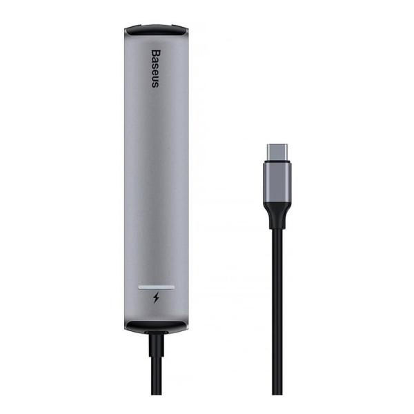Переходник Baseus для MacBook HUB Mechanical eye 6в1 (USB/HDMI/Type-C/RJ45) (CAHUB-J0G) Deep Grey, темно-серый
