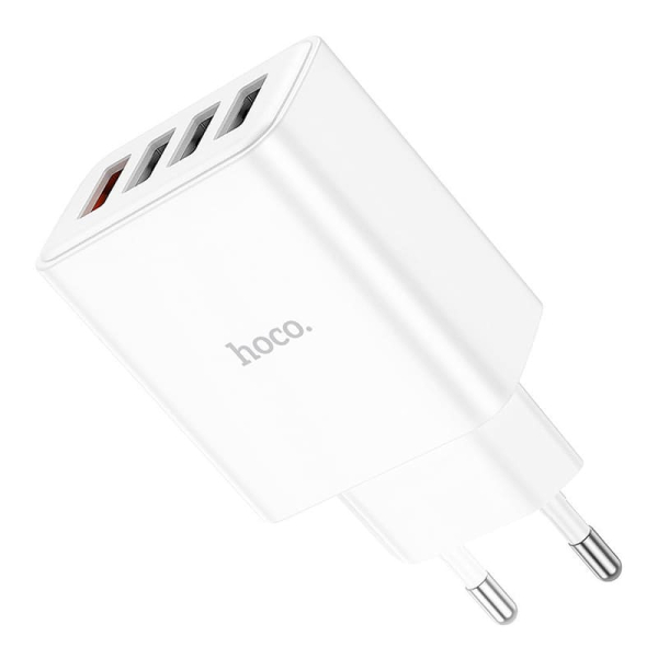 Зарядное устройство hoco. QC3.0 4USB порта 28,5Вт (C102A) Белый
