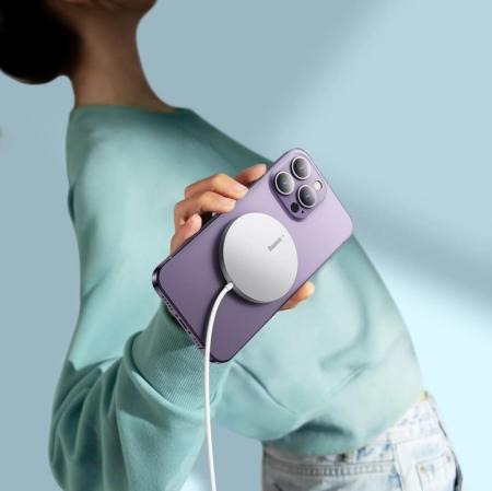 Беспроводное зарядное устройство Baseus Simple Mini3 Magnetic Wireless Charger 15W CCJJ040012 (BS-W529) White, белый