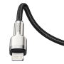 Кабель Baseus Cafule Series Metal Data Cable USB to iP 2,4A, 2 м (CALJK-B01) Чёрный