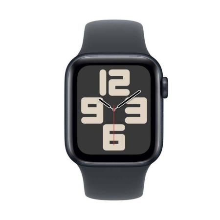 Apple Watch SE (2024), 44 мм корпус из алюминия цвета «Midnight», ремешок Sport Band размера S/M цвета «Midnight»