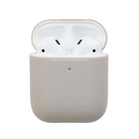Чехол для Apple AirPods 1/2 Silicone Case Stone White, белый камень
